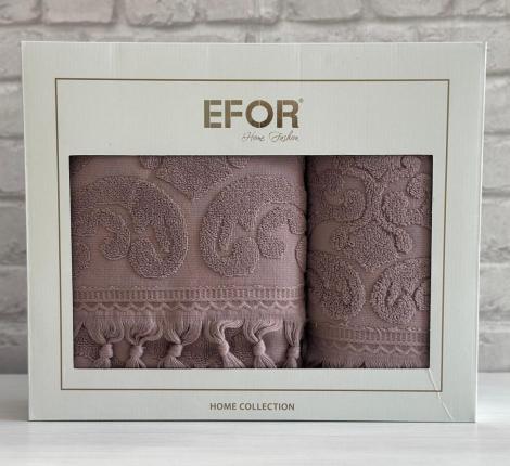 Набор махровых полотенец EFOR (50*90, 70*140) VASE NEW COTTONI (капучино)
