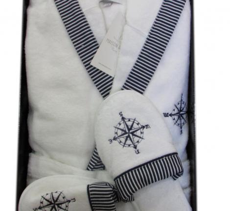 Халат мужской махровый Maison D'or "MARIN" белый, M(46)/L(48)