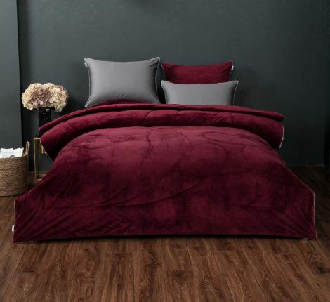 Постельное белье с одеялом "Kazanov.A." Агра (бургунд платина) Велюр/Egypt Cotton,  Евро