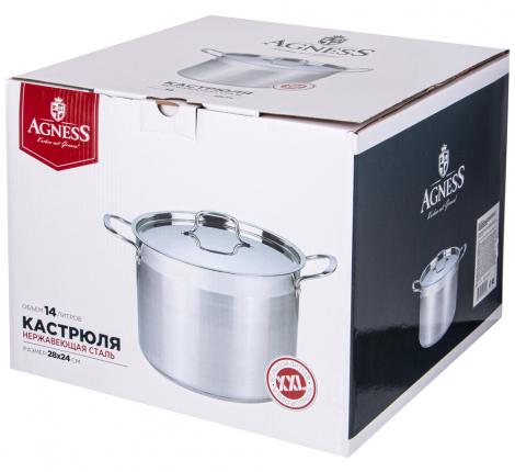Кастрюля с крышкой "Agness" 916-461, 14 л