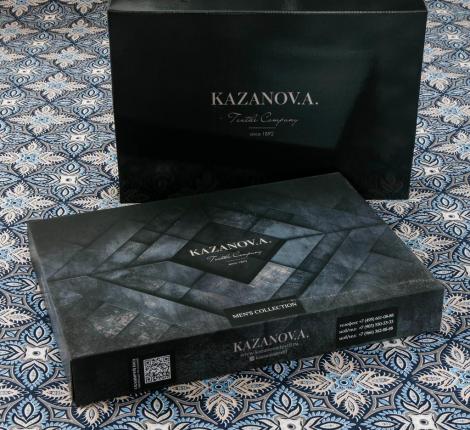 Постельное бельё "Kazanov.A." Аскания (капучино индиго) Сатин, Евро