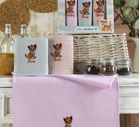 Салфетки вафельные "METEOR" 40х60 (3 шт.) BIONCE СИМВОЛ ГОДА, V2