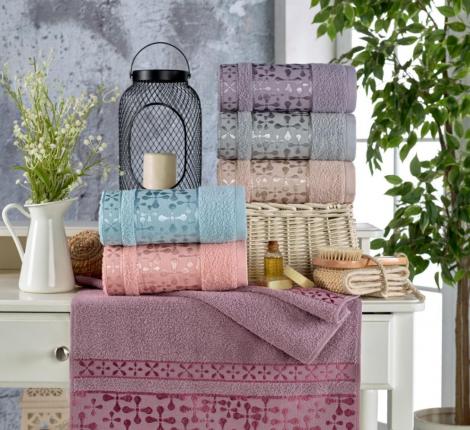 Набор махровых полотенец "TWO DOLPHINS" жаккард 70х140 1/6 шт.) (EA54) SIDE