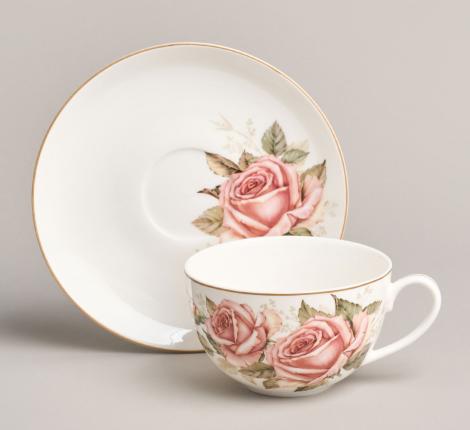 Чайный набор "КОРЕЙСКАЯ РОЗА" на 6 персон, 12 предметов (300 мл)