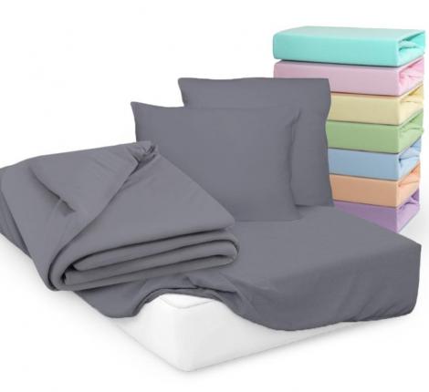 Простыня на резинке "Cleo" 14/17 Трикотаж 140х200х25, графит