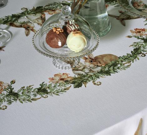 Скатерть овальная с пропиткой "SENSE" 140х180 см, зелёный