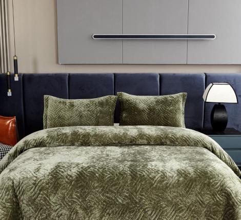 Покрывало "Sofi de Marko" Деварта (олива) Бархат, 160x220