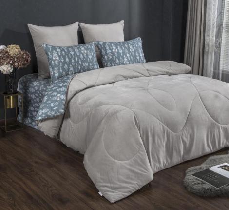 Постельное белье с одеялом "Kazanov.A." Сальваторе (деним жемчуг) Велюр/Egypt Cotton, Евро