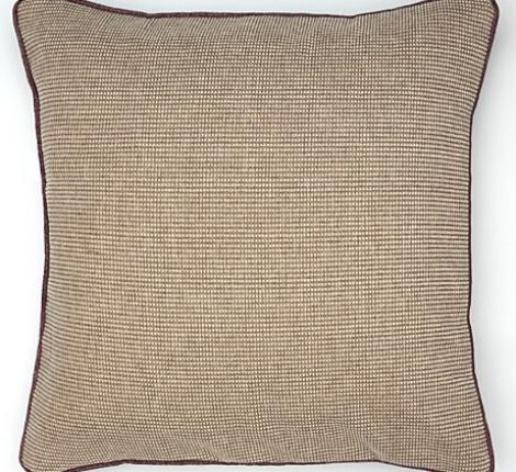 Подушка декоративная "CUBE" 45х45, коричнево-кремовая клетка (сиреневый кант)