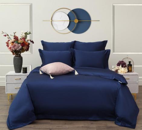 Постельное белье "Sofi de Marko" Моно (сапфир) Сатин ДеЛюкс, Евро