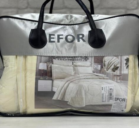 Постельное белье с одеялом EFOR PREMIUM SATEN (кремовый), Евро