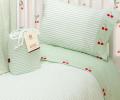 Постельное бельё детское Luxberry "ВИШЕНКИ" Трикотаж, зеленый/белый