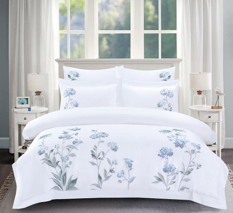 Постельное белье с вышивкой "Asabella" 2258-6 Мако-Сатин, Евро