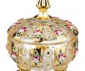 Конфетница с крышкой "LEFARD GOLD GLASS", диаметр 12 см