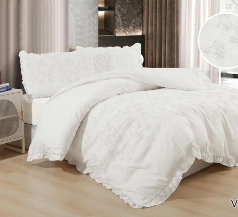 Постельное белье EFOR "COTTONI V-5" с вышивкой "цветы", Евро