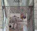 Постельное бельё с одеялом AKAY SATEN (светло-серый), Евро