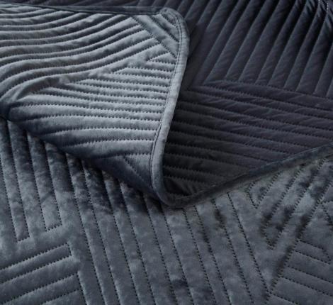 Покрывало "Sofi de Marko" Патрисия (антрацит 1) Велюр, 160х220