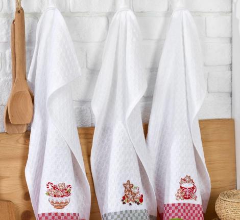 Салфетки вафельные "METEOR" 50*70 (3 шт.) PLAID NEW YEAR