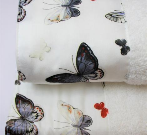 Набор полотенец &quot;KARTEKS&quot; с цветной отделкой (50х90/70х140) 2шт, бабочки