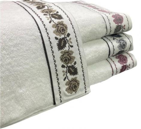 Полотенце махровое Maison D'or "ROSANNA" 50х100, белый/серый