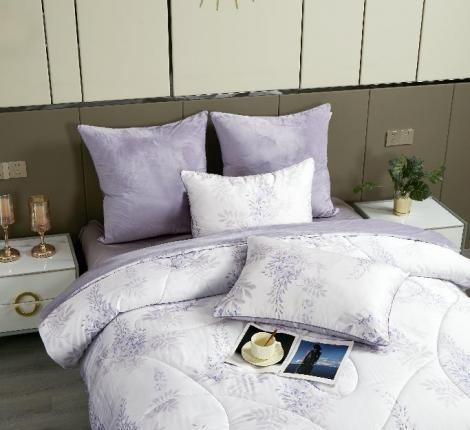 Постельное белье с одеялом "Kazanov.A." Акация (лаванда платина) Велюр/Egypt Cotton, Семейный