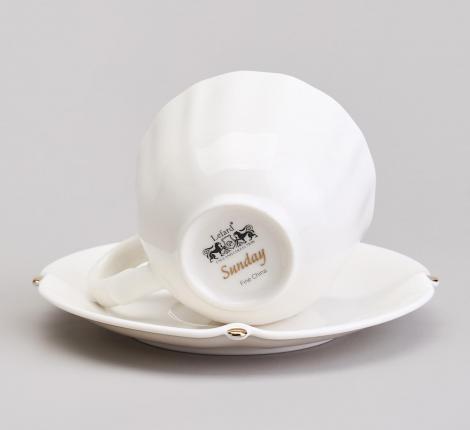 Чайный набор "SUNDAY" золотой на 2 персоны, 4 предмета (220 мл)