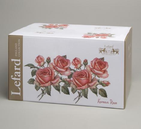 Чайный сервиз "КОРЕЙСКАЯ РОЗА" на 6 персон, 14 предметов