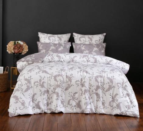 Постельное белье с одеялом "Kazanov.A." Дакота (лаванда графит жемчуг) Сатин, Семейный