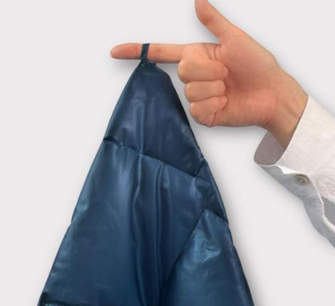 Дорожный плед-пончо пуховый "Travel Cape Plaid Grass" NAVY, 130х170