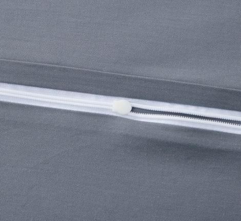 Постельное бельё "KARTEKS" сатин однотонный с кантом HK-04 (серый), 2 спальный