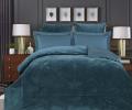 Постельное белье с одеялом "Kazanov.A." Lindor Premium (изумруд) Велюр/Egypt Cotton, Семейный