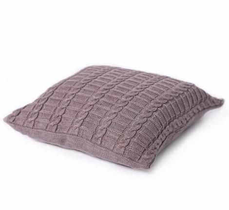 Наволочка вязаная "КОСЫ" 40x40, капучино