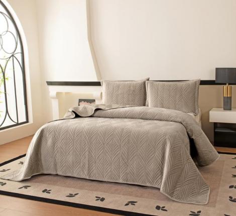 Покрывало "Sofi de Marko" Таира (светло-бежевый) Велюр, 240х260