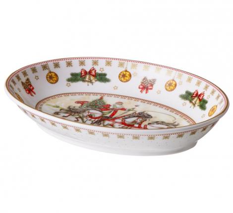 Блюдо овальное "ТРОЙКА" 25*19,5*4,5 см, белое