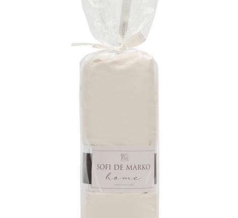 Простыня на резинке "Sofi de Marko" Мармис (кремовая) Сатин, 90х200х30