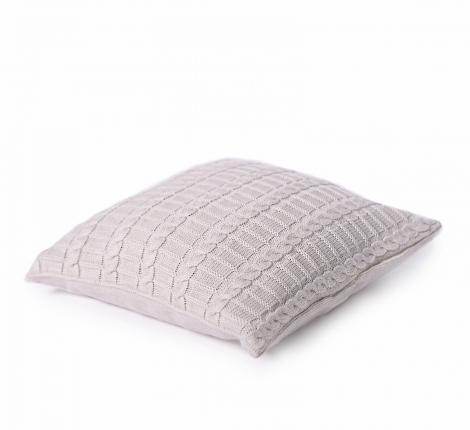 Наволочка вязаная "КОСЫ" 40x40, лён