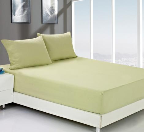 Простынь на резинке микрофибра оливковая (Е), 180x200