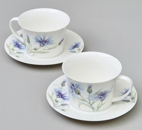 Чайный набор "ВАСИЛЬКИ" 760-839 на 2 персоны, 4 предмета (250 мл)