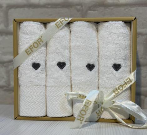 Набор махровых салфеток "EFOR" (30х50-4шт.) KALPLI, темно-серый