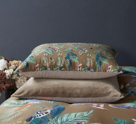 Постельное белье "Kazanov.A." Колибри Каллиопа (олива золото) Велюр/Egypt Cotton, Евро