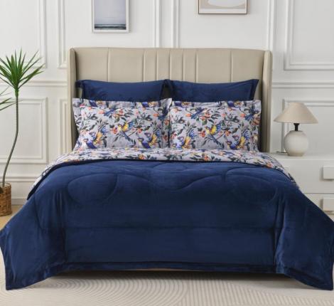 Постельное белье с одеялом "Sofi de Marko" Ренато №1 Велюр/Сатин, Семейный