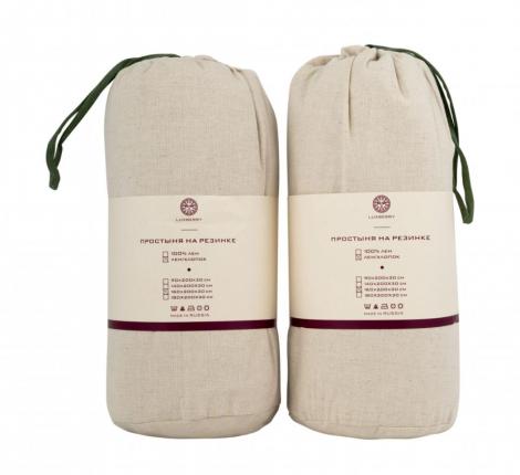 Простыня на резинке в тубусе "Luxberry" ВЕСТА 90x200x30, натуральный