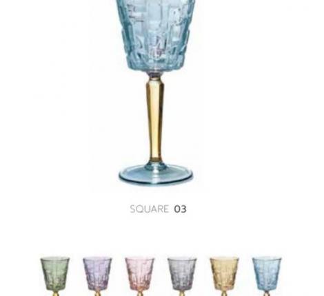 Набор бокалов для вина 6 штук "SQUARE STEMWARE" хрусталь, высота 18,5 см