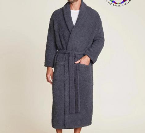 Халат трикотажный "Barefoot Dreams" CC ADULT ROBE (серо-синий),S