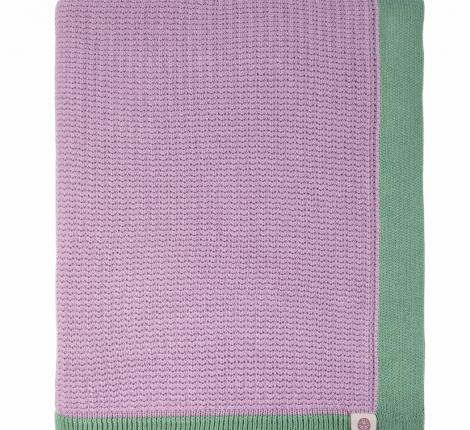 Плед с кантом Luxberry "TULIP" Хлопок 150х200, фиалка/базилик