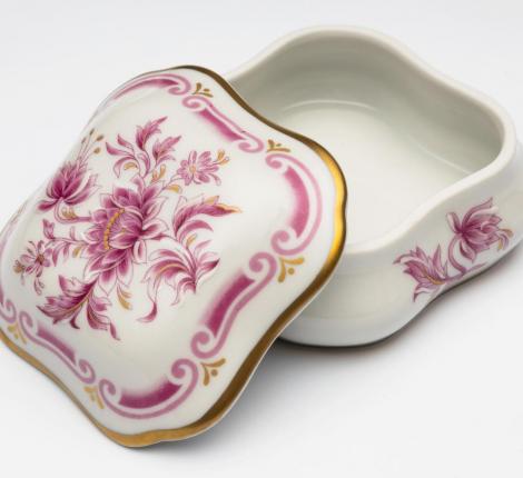 Шкатулка квадратная NADEGE "ANEMONE" 9х9 см , лиможский фарфор