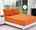 Простынь на резинке джерси терракотовая (М), 90x200