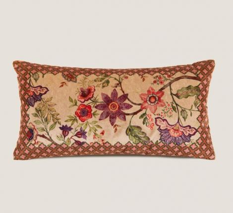 Подушка Frati "FLORAL" BEIGE (бежевый с красным), 30х60