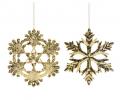 Ёлочная игрушка 2 шт. "СНЕЖИНКА" (золотой), диаметр 13 см