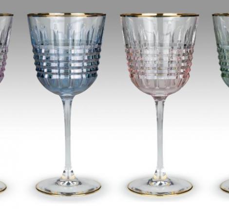 Набор бокалов для вина 6 штук "TAURUS LIGHT" хрустальное стекло, высота 21,5 см